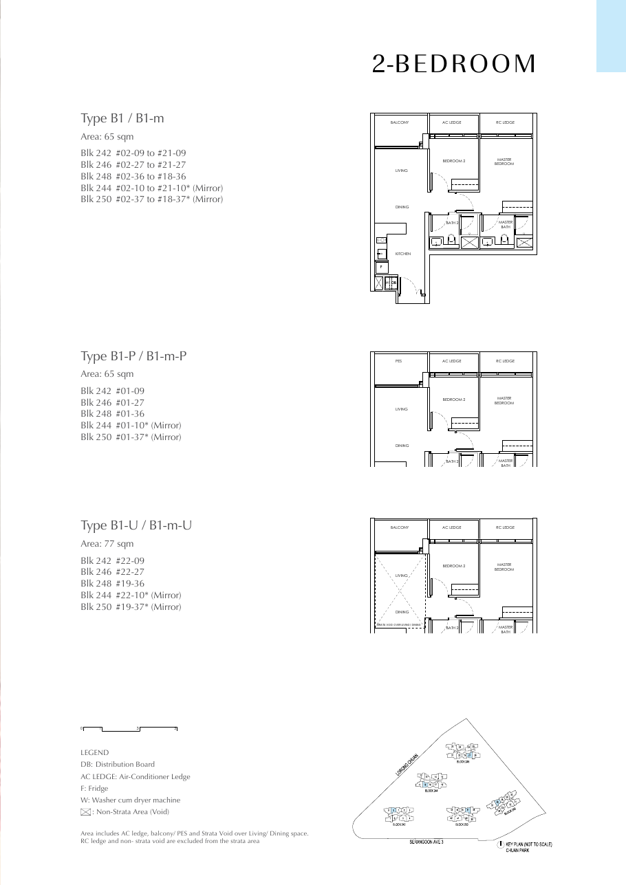 2 Bedroom Type B1 floor plans