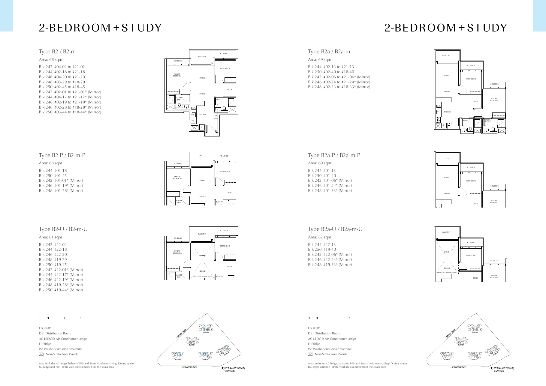 2 Bedroom + Study Type B2 floor plans