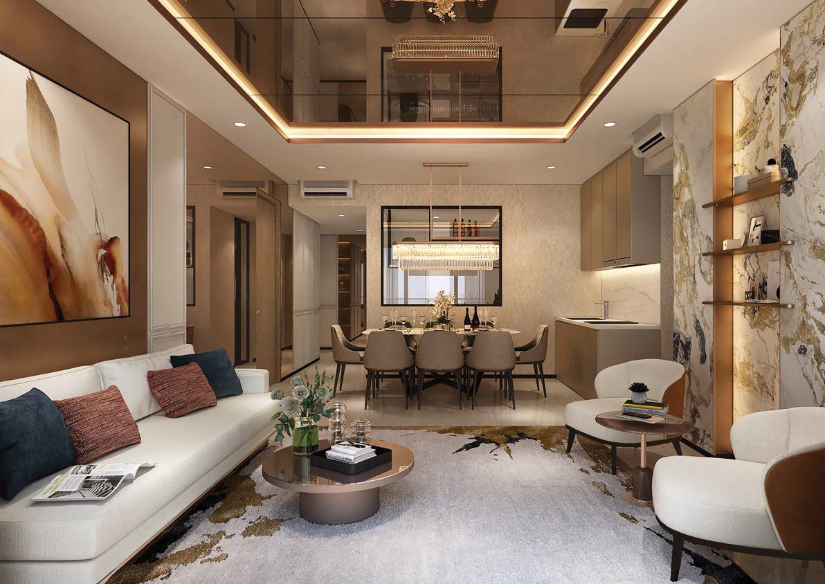 Show suite living and dining